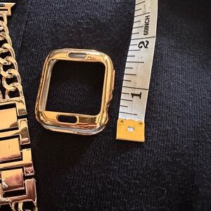 Gold Watch Frame and Chain Bracelet